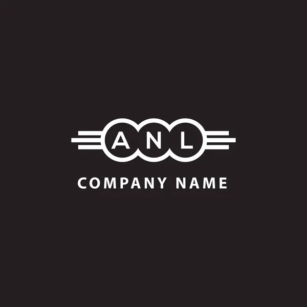 Anl Lettre Logo Design Sur Fond Noir Anl Initiales Créatives — Image vectorielle