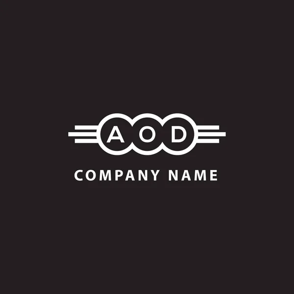 Aod Lettre Logo Design Sur Fond Noir Aod Initiales Créatives — Image vectorielle