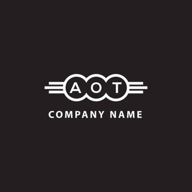 Siyah arkaplanda AOT harfi logosu tasarımı. Yaratıcı harflerin baş harfleri logo konsepti. AOT harf tasarımı.