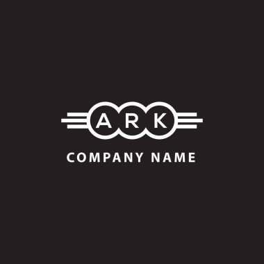 ARK harfi logo tasarımı siyah arka planda. ARK yaratıcı harflerin baş harfleri logo kavramı. ARK harf tasarımı.