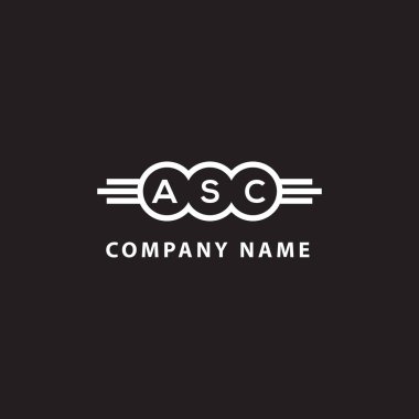 ASC harf logosu tasarımı siyah arka planda. ASC yaratıcı harflerin baş harfleri logo kavramı. ASC harf tasarımı.