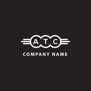 Siyah arka planda ATC harf logosu tasarımı. ATC yaratıcı harflerin baş harfleri logo kavramı. ATC harf tasarımı.