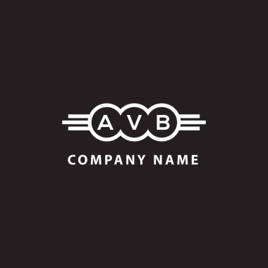 Siyah arka planda AVB harfi logo tasarımı. AVB yaratıcı harflerin baş harfleri logo kavramı. AVB harf tasarımı.