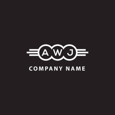 Siyah arka planda AWJ harf logosu tasarımı. AWJ yaratıcı harflerin baş harfleri logo kavramı. AWJ harf tasarımı.