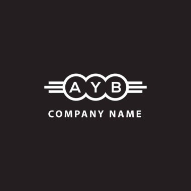 Siyah arka planda AYB harfi logo tasarımı. AYB yaratıcı harflerin baş harfleri logo kavramı. AYB harf tasarımı.