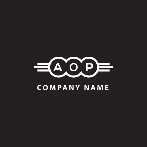Aop Lettre Logo Design Sur Fond Noir Aop Initiales Créatives — Image vectorielle