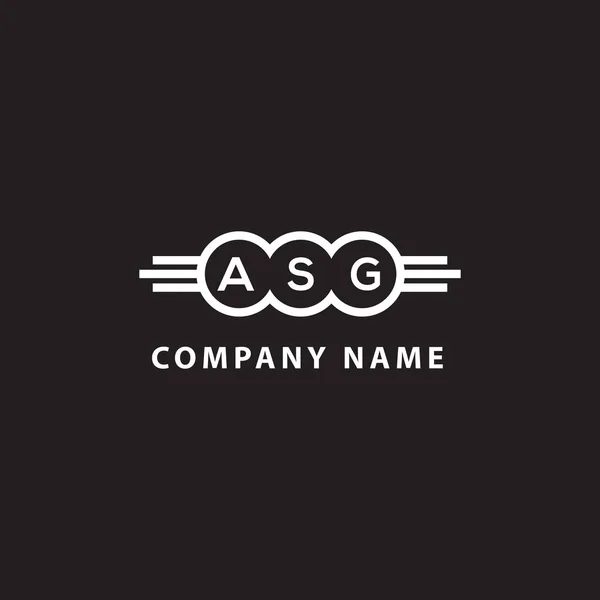 Asg Lettre Logo Design Sur Fond Noir Asg Initiales Créatives — Image vectorielle