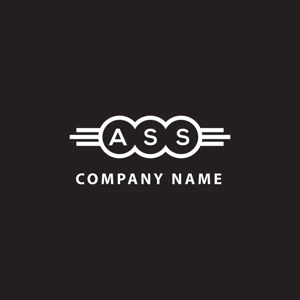 Ass Letter Logo Design Black Background Ass Creative Initials Letter — ストックベクタ