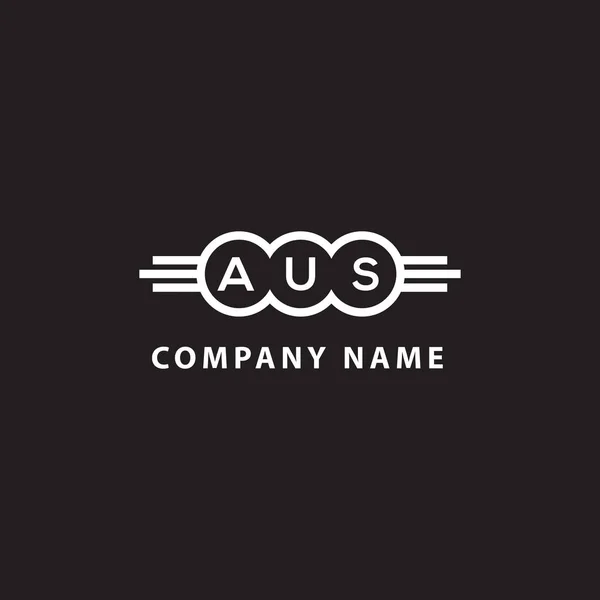 Aus Letter Logo Design Black Background Aus Creative Initials Letter — Stock Vector