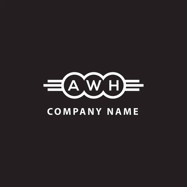 Awh Lettre Logo Design Sur Fond Noir Awh Initiales Créatives — Image vectorielle