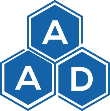 Beyaz arkaplanda AAD harfi logo tasarımı. AAD yaratıcı harfler logosu konsepti. AAD harf tasarımı.