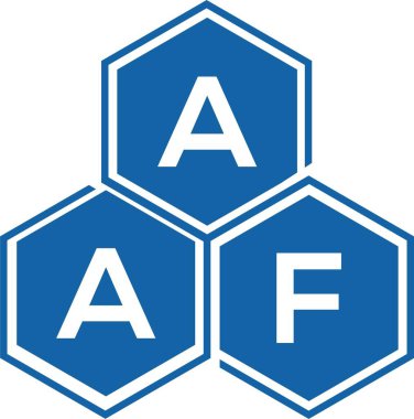 Beyaz arka planda AAF harf logosu tasarımı. AAF yaratıcı harflerin baş harfleri logo kavramı. AAF harf tasarımı.