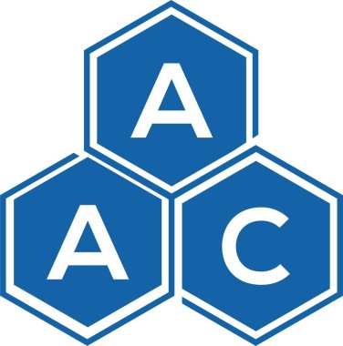 Beyaz arka planda AAC harf logosu tasarımı. AAC yaratıcı harflerin baş harfleri logo kavramı. AAC harf tasarımı.