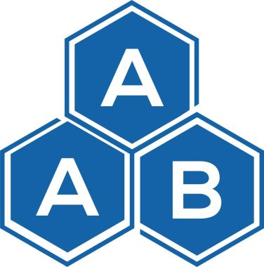 Beyaz arka planda AAB harfi logo tasarımı. AAB yaratıcı harflerin baş harfleri logo kavramı. AAB harf tasarımı.