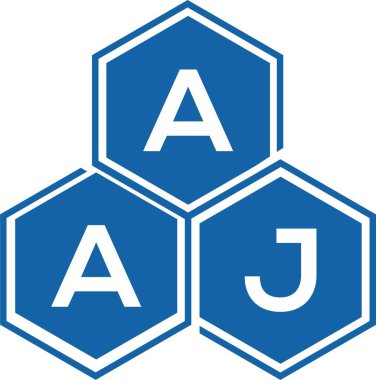Beyaz arka planda AAJ harf logosu tasarımı. AAJ yaratıcı harflerin baş harfleri logo kavramı. AAJ harf tasarımı.