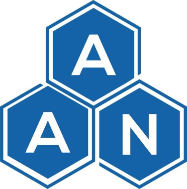 Beyaz arkaplanda AAN harf logosu tasarımı. AAN yaratıcı harfler logosu konsepti. AAN harf tasarımı.