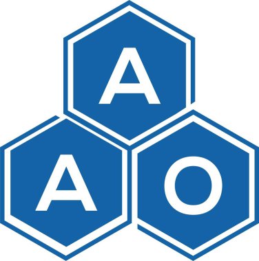 Beyaz arka planda AAO harfi logo tasarımı. AAO yaratıcı harf logosu konsepti. AAO harf tasarımı.