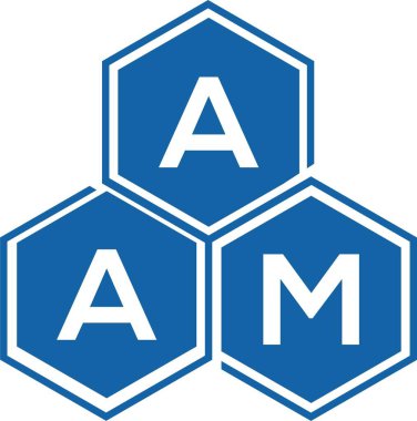 Beyaz arka planda AAM harfi logo tasarımı. AAM yaratıcı harfler logosu konsepti. AAM harf tasarımı.