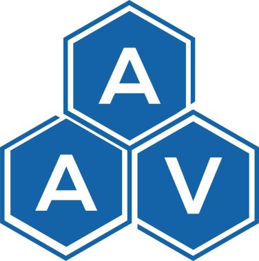 Beyaz arka planda AAV harf logosu tasarımı. AAV yaratıcı harflerin baş harfleri logo kavramı. AAV harf tasarımı.
