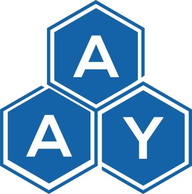 Beyaz arka planda AAY harf logosu tasarımı. AAY yaratıcı harf logosu konsepti. AAY harf tasarımı.