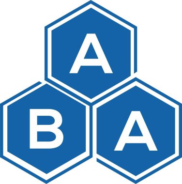 Beyaz arka planda ABA harf logosu tasarımı. ABA yaratıcı harfler logosu konsepti. ABA harf tasarımı.