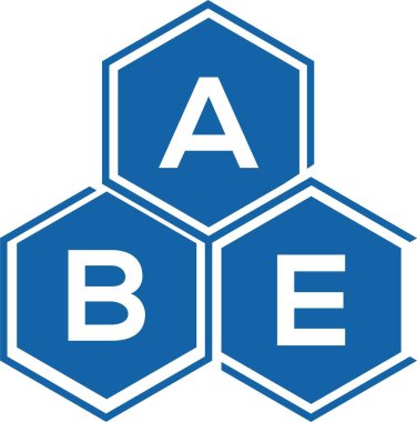 Beyaz arka planda ABE harf logosu tasarımı. ABE yaratıcı harflerin baş harfleri logo kavramı. ABE harf tasarımı.