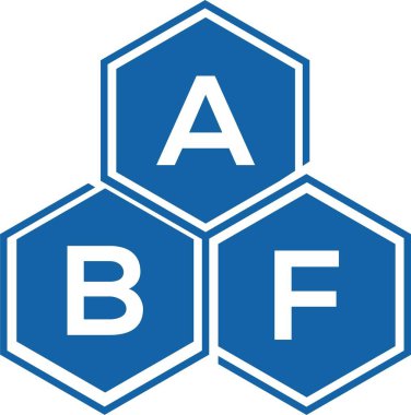 Beyaz arka planda ABF harf logosu tasarımı. ABF yaratıcı harflerin baş harfleri logo kavramı. ABF harf tasarımı.