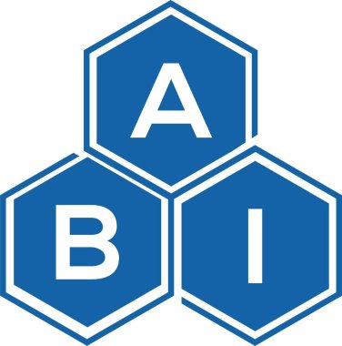 Beyaz arka planda ABI harf logosu tasarımı. ABI yaratıcı harflerin baş harfleri logo kavramı. ABI harf tasarımı.