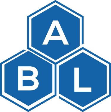 Beyaz arka planda ABL harf logosu tasarımı. ABL yaratıcı harflerin baş harfleri logo kavramı. ABL harf tasarımı.
