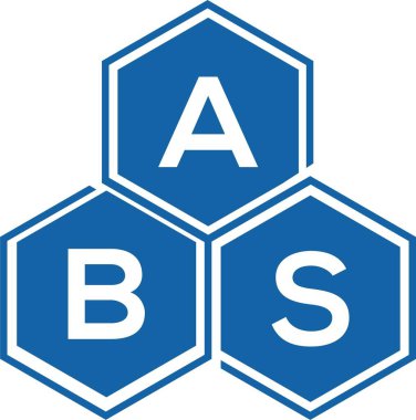 Beyaz arka planda ABS harfi logo tasarımı. ABS yaratıcı harflerin baş harfleri logo kavramı. ABS harf tasarımı.