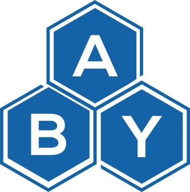 Beyaz arka planda ABY harf logosu tasarımı. ABY yaratıcı harflerin baş harfleri logo kavramı. ABY harf tasarımı.
