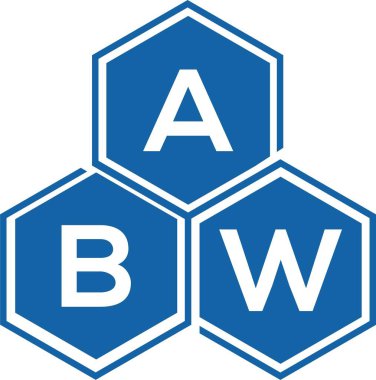 Beyaz arka planda ABW harf logosu tasarımı. ABW yaratıcı harflerin baş harfleri logo kavramı. ABW harf tasarımı.