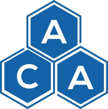 Beyaz arka planda ACA harf logosu tasarımı. ACA yaratıcı harflerin baş harfleri logo kavramı. ACA harf tasarımı.