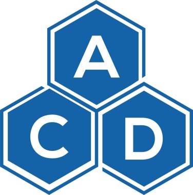 Beyaz arka planda ACD harf logosu tasarımı. ACD yaratıcı harflerin baş harfleri logo kavramı. ACD harf tasarımı.