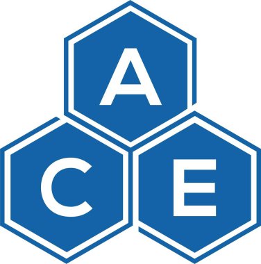 Beyaz arka planda ACE harf logosu tasarımı. ACE yaratıcı harflerin baş harfleri logo kavramı. ACE harf tasarımı.