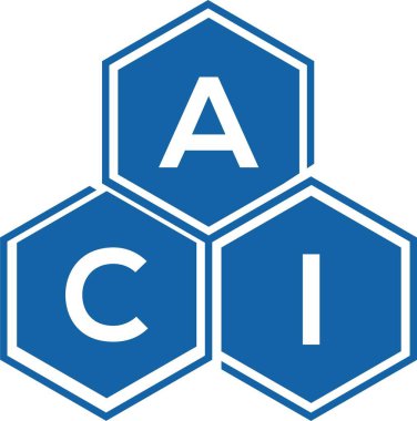 Beyaz arka planda ACI harf logosu tasarımı. ACI yaratıcı harflerin baş harfleri logo kavramı. ACI harf tasarımı.