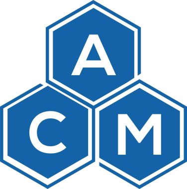 Beyaz arkaplanda ACM harf logosu tasarımı. ACM yaratıcı harflerin baş harfleri logo kavramı. ACM harf tasarımı.