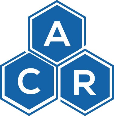 Beyaz arka planda ACR harf logosu tasarımı. ACR yaratıcı harflerin baş harfleri logo kavramı. ACR harf tasarımı.