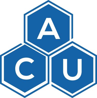 Beyaz arka planda ACU harf logosu tasarımı. ACU yaratıcı harflerin baş harfleri logo kavramı. ACU harf tasarımı.