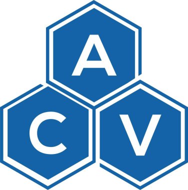 Beyaz arkaplanda ACV harf logosu tasarımı. ACV yaratıcı harflerin baş harfleri logo kavramı. ACV harf tasarımı.