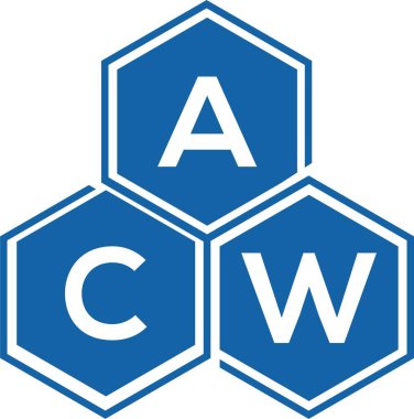 Beyaz arkaplanda ACW harf logosu tasarımı. ACW yaratıcı harflerin baş harfleri logo kavramı. ACW harf tasarımı.