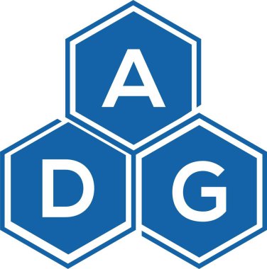 Beyaz arkaplanda ADG harfi logo tasarımı. ADG yaratıcı harflerin baş harfleri logo kavramı. ADG harf tasarımı.