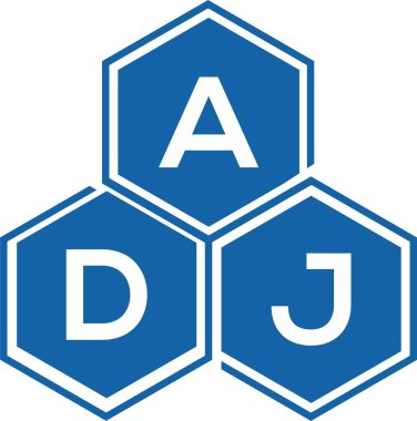 Beyaz arka planda bir DJ harfi logosu tasarımı. ADJ yaratıcı harfler logosu konsepti. Bir DJ harf tasarımı.