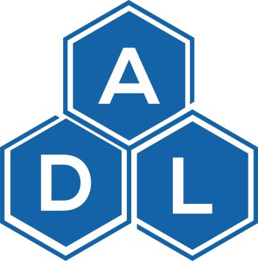 Beyaz arkaplanda ADL harf logosu tasarımı. ADL yaratıcı harflerin baş harfleri logo kavramı. ADL harf tasarımı.