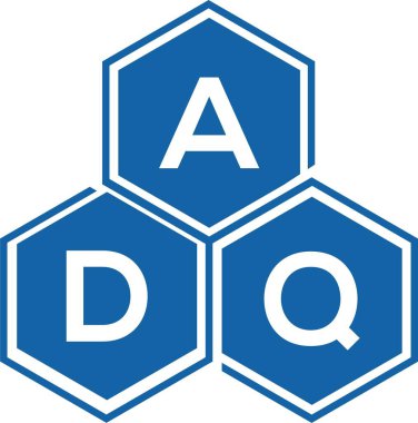 Beyaz arka planda ADQ harfi logo tasarımı. ADQ yaratıcı harflerin baş harfleri logo kavramı. ADQ harf tasarımı.