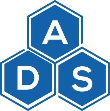 Beyaz arka planda ADS harfi logo tasarımı. ADS yaratıcı harfler logosu konsepti. ADS harf tasarımı.