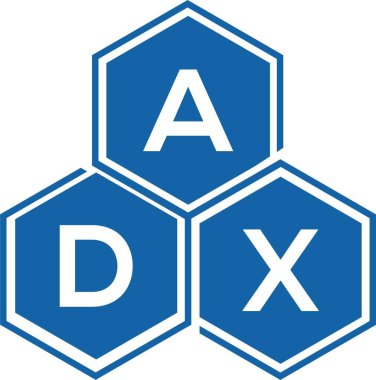 Beyaz arka planda ADX harfli logo tasarımı. ADX yaratıcı harfler logosu konsepti. ADX harf tasarımı.