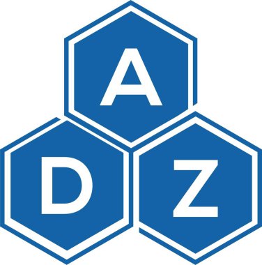 Beyaz arkaplanda ADZ harf logosu tasarımı. ADZ yaratıcı harf logosu konsepti. ADZ harf tasarımı.