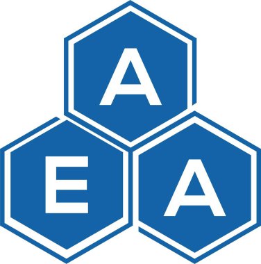 Beyaz arka planda AEA harf logosu tasarımı. AEA yaratıcı harfler logosu konsepti. AEA harf tasarımı.