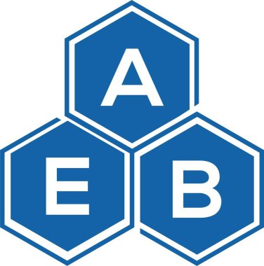 Beyaz arka planda AEB harfi logo tasarımı. AEB yaratıcı harflerin baş harfleri logo kavramı. AEB harf tasarımı.